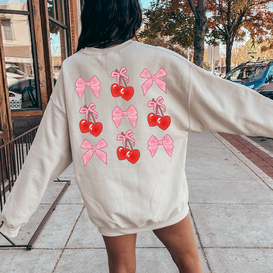 Coquette Bows & Cherry PNG SVG | Coquette Girl Sublimation | Retro Pink T shirt Design