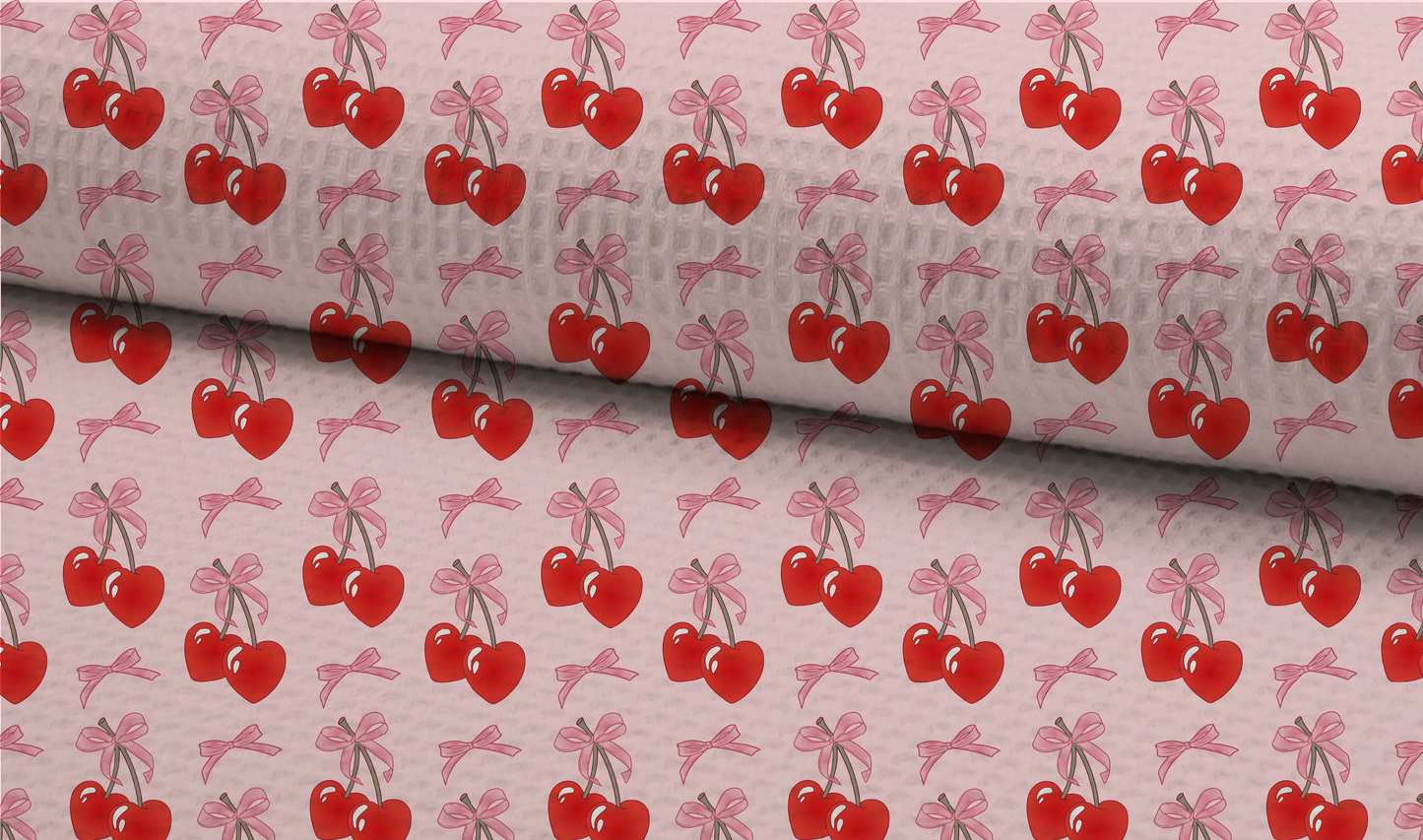 Coquette Bows & Cherry Seamless Pattern, Coquette Girl Pattern for Fabric Sublimation