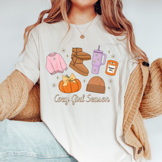 Cozy Girl Season PNG SVG | Fall Autumn Girl Sublimation | Fall Basics Tshirt Design