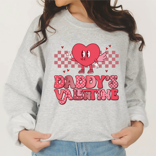 Daddy's Valentine SVG PNG | Valentines Day Sublimation | Heart Cartoon T shirt Design