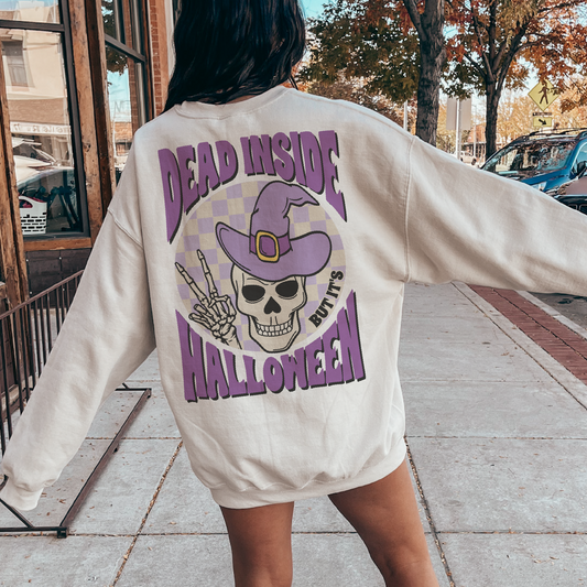 Dead Inside But It's Halloween PNG SVG | Halloween Skeleton Sublimation | T shirt Design