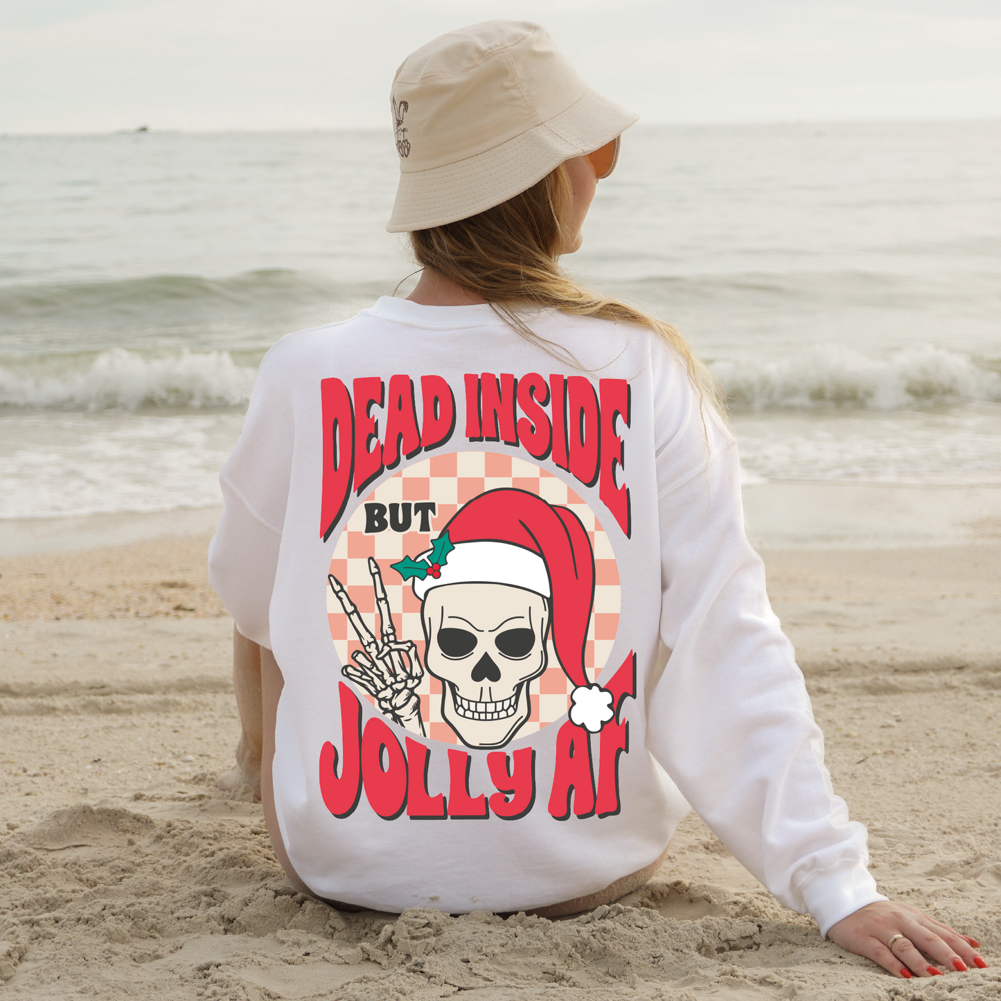 Dead Inside But Jolly Af PNG | Retro Christmas Sublimation | Funny Xmas T shirt Design
