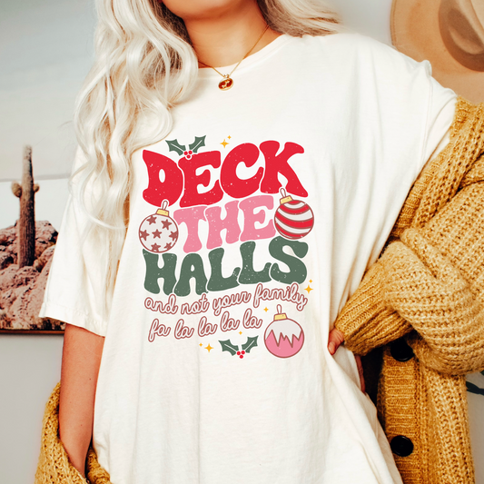Deck The Halls PNG | Retro Christmas Sublimation | Funny Xmas T shirt Design + pocket