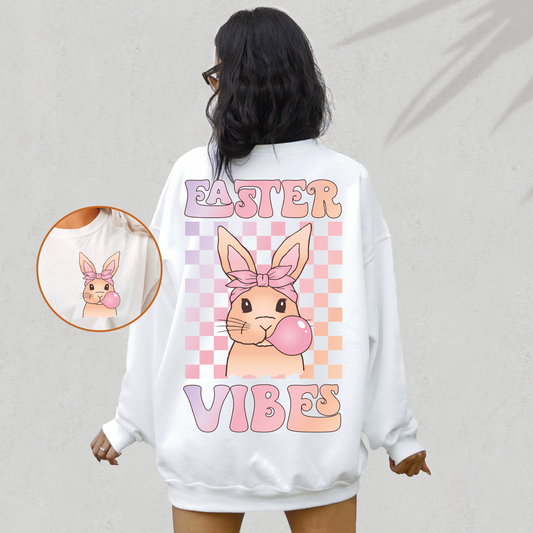 Easter Vibes PNG SVG | Coquette Easter Sublimation | Cute Bunny T shirt Design + pocket