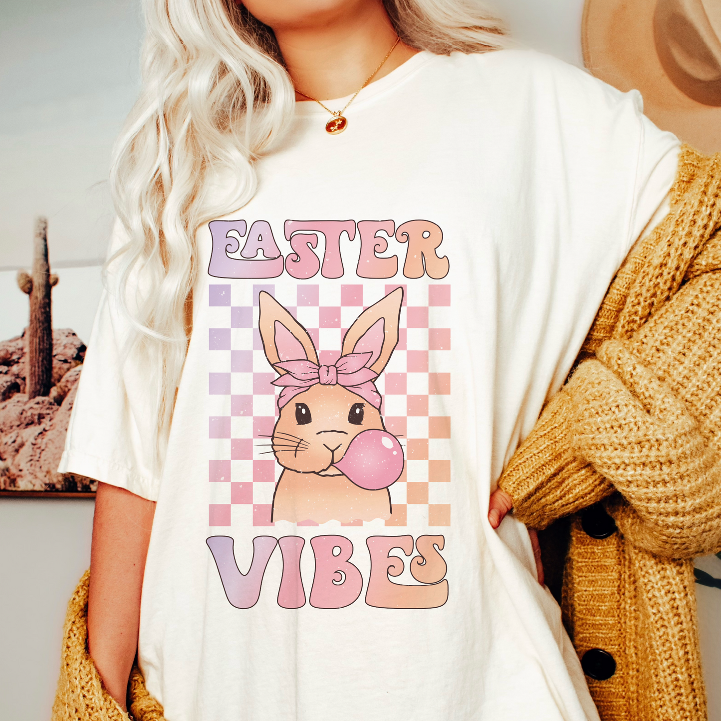 Easter Vibes PNG SVG | Coquette Easter Sublimation | Cute Bunny T shirt Design + pocket