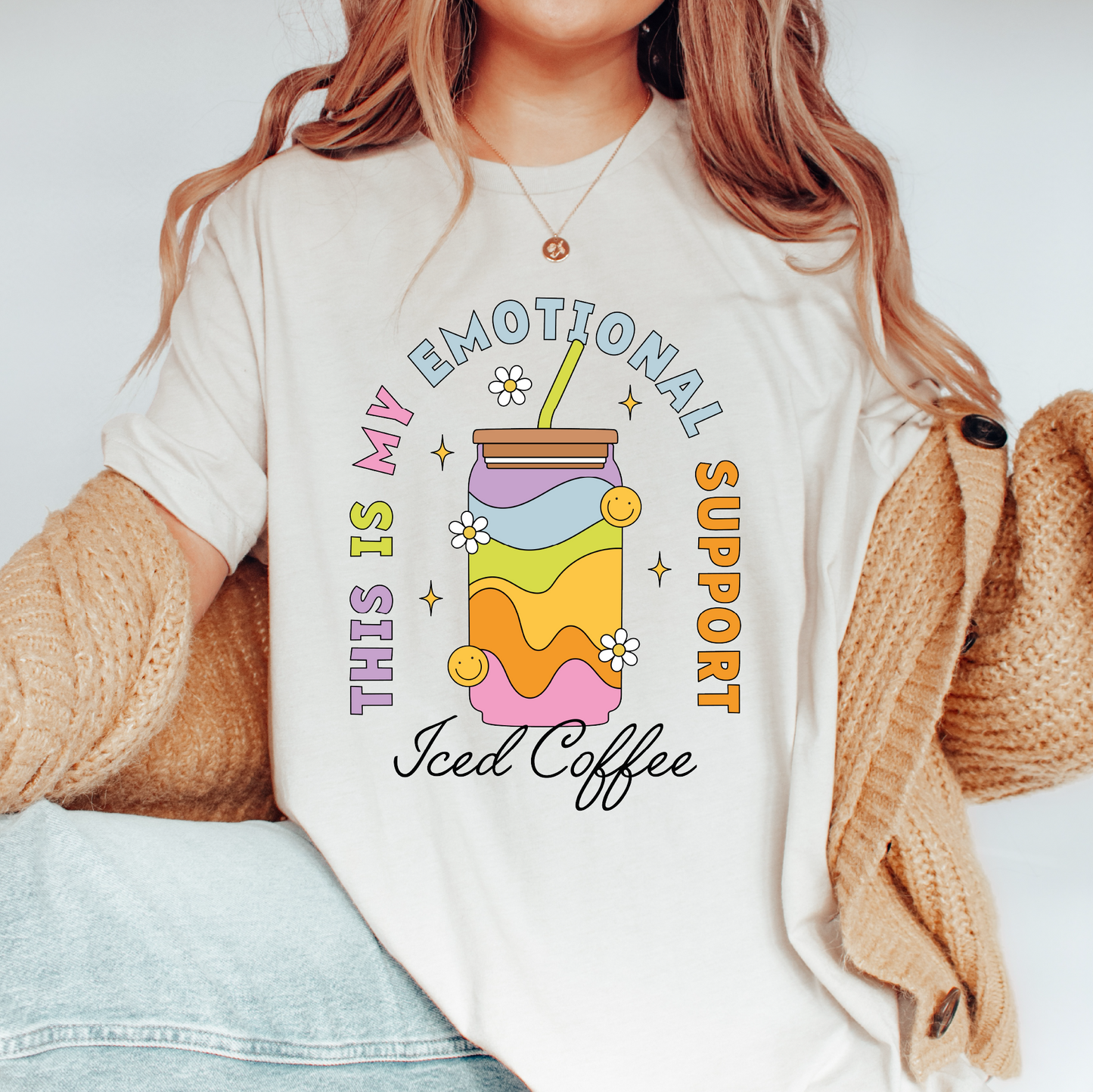 Emotional Support Iced Coffee PNG SVG | Funny Sublimation | Trendy Tshirt Design