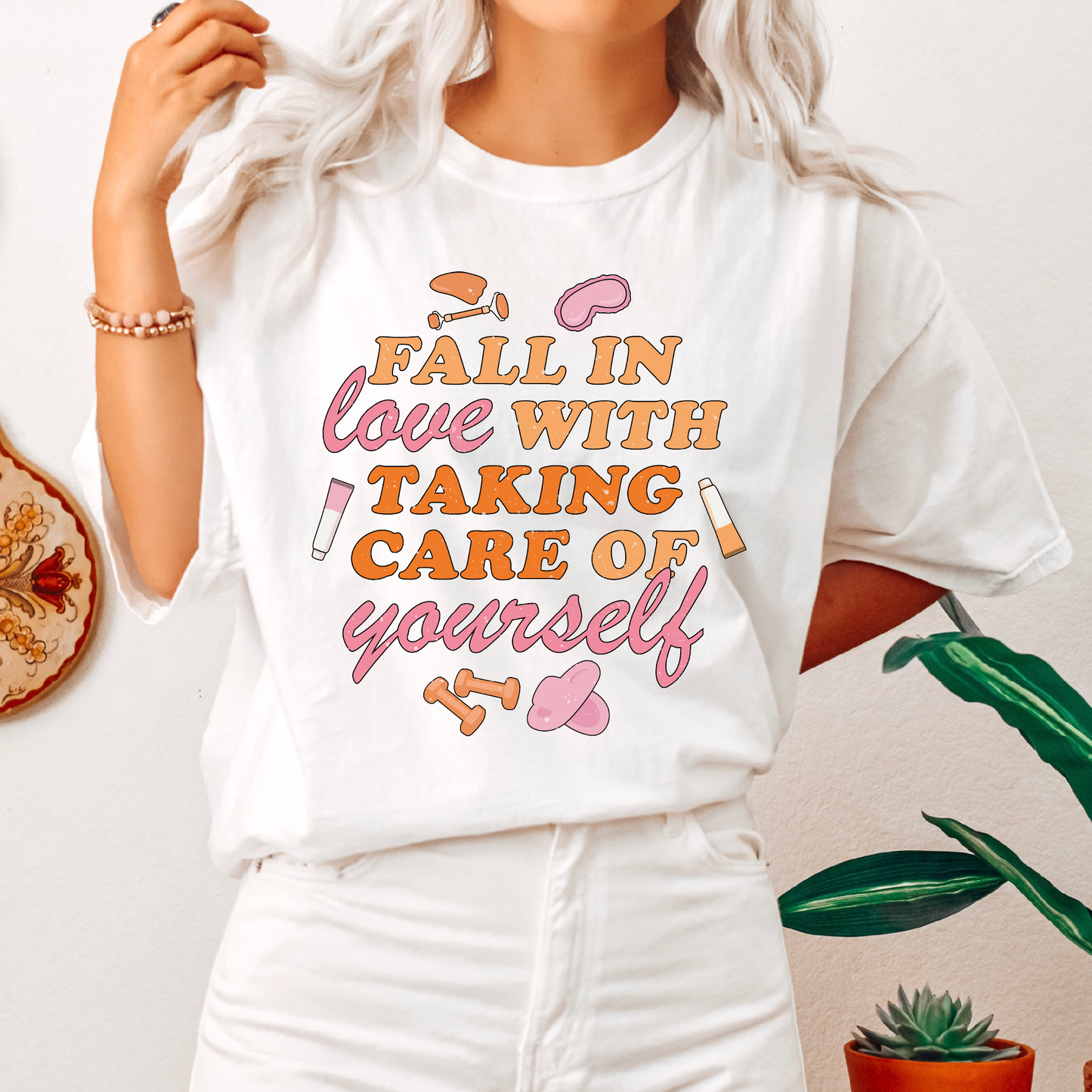 Fall In Love Taking Care of Yourself PNG SVG | Fall Self Love Sublimation | Tshirt Design