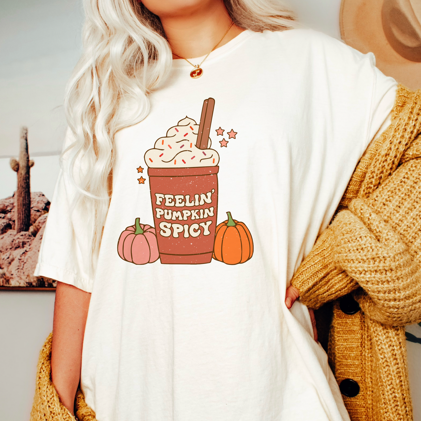 Feelin' Pumpkin Spicy PNG SVG | Fall Sublimation | Pumpkin Spice Latte T shirt Design