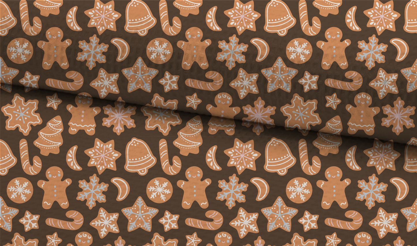 Gingerbread Cookies Seamless Pattern, Christmas Pattern for Fabric Sublimation