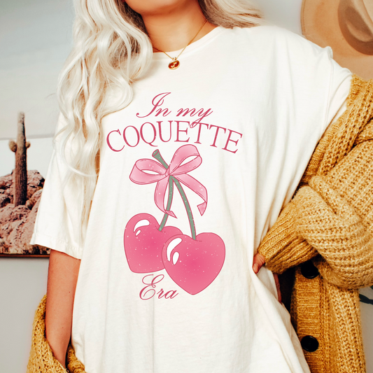 In My Coquette Era PNG SVG | Pink Cherry Sublimation | Retro Pink T shirt Design