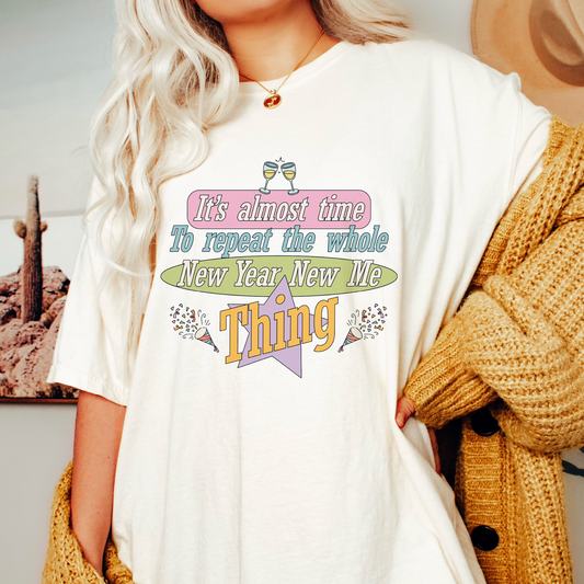 New Year New Me PNG SVG | New Year 2024 Sublimation | Funny T shirt Design