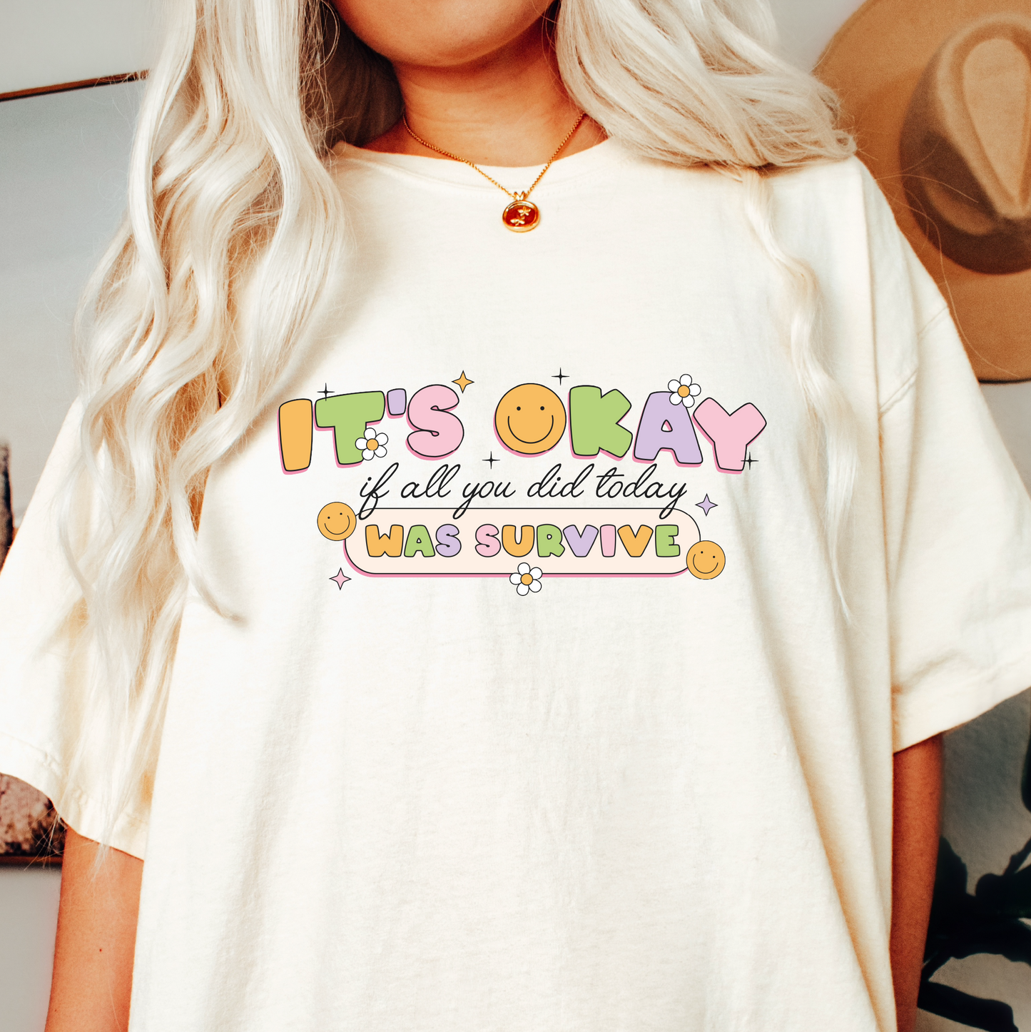 It's Okay PNG SVG | Trendy Funny Mental Health Sublimation | Anxiety Tshirt Design