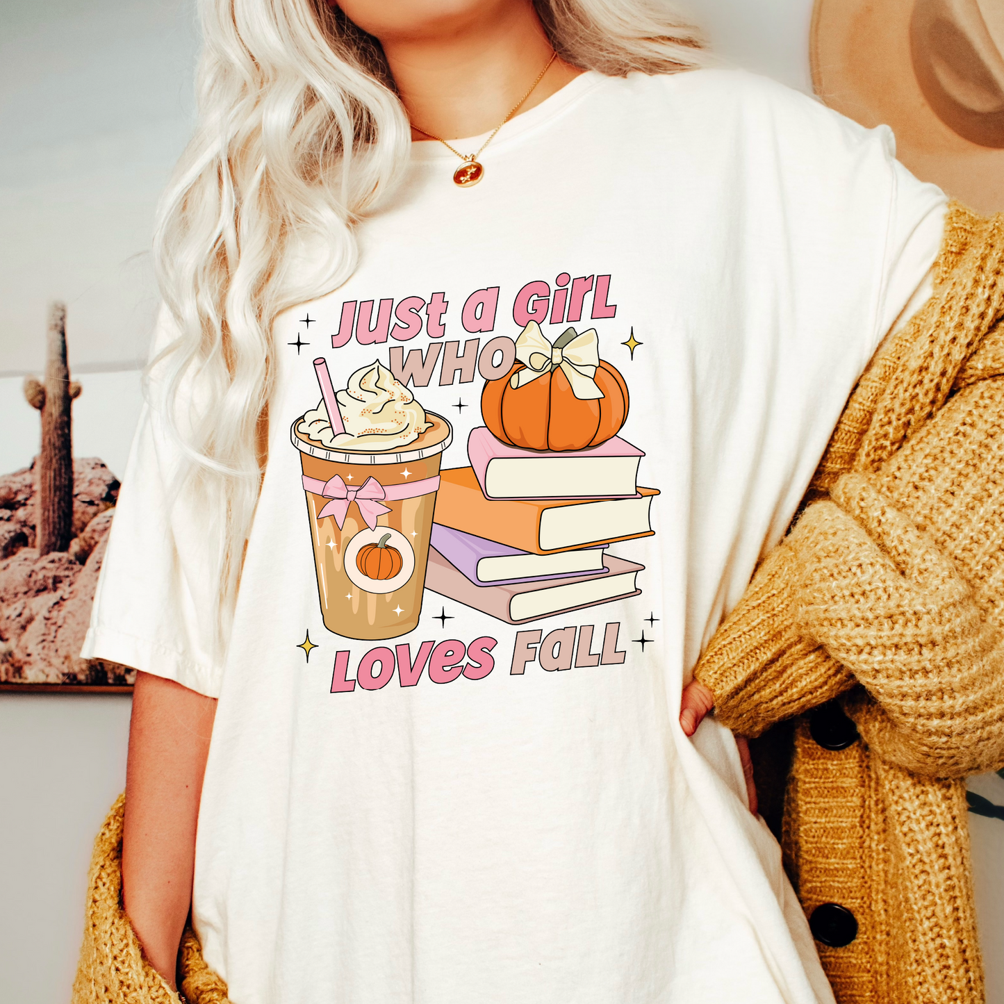 Just a Girl Who Loves Fall PNG SVG | Fall Autumn Girl Sublimation | Bookish Tshirt Design