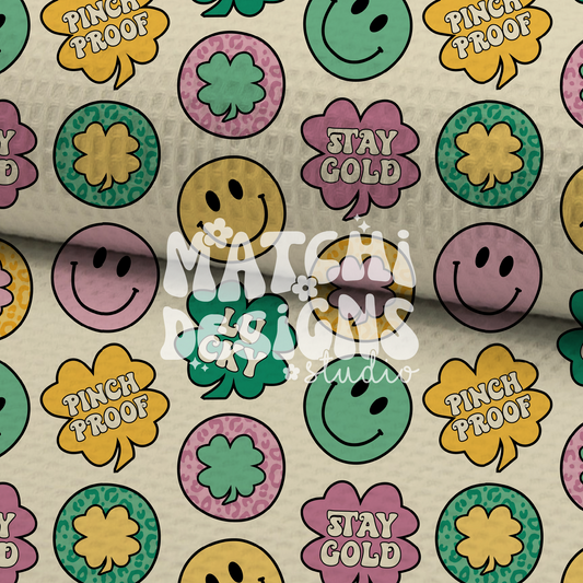 St. Patricks Lucky Doodles Seamless Pattern, Repeat Pattern for Fabric Sublimation