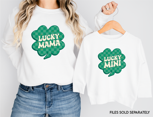 Lucky Mini PNG SVG | Retro St. Patricks Day Sublimation | Clover T shirt Design