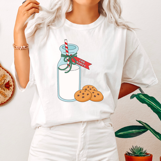 Milk & Cookies for Santa PNG SVG | Christmas Sublimation | Santa Claus Tshirt Design