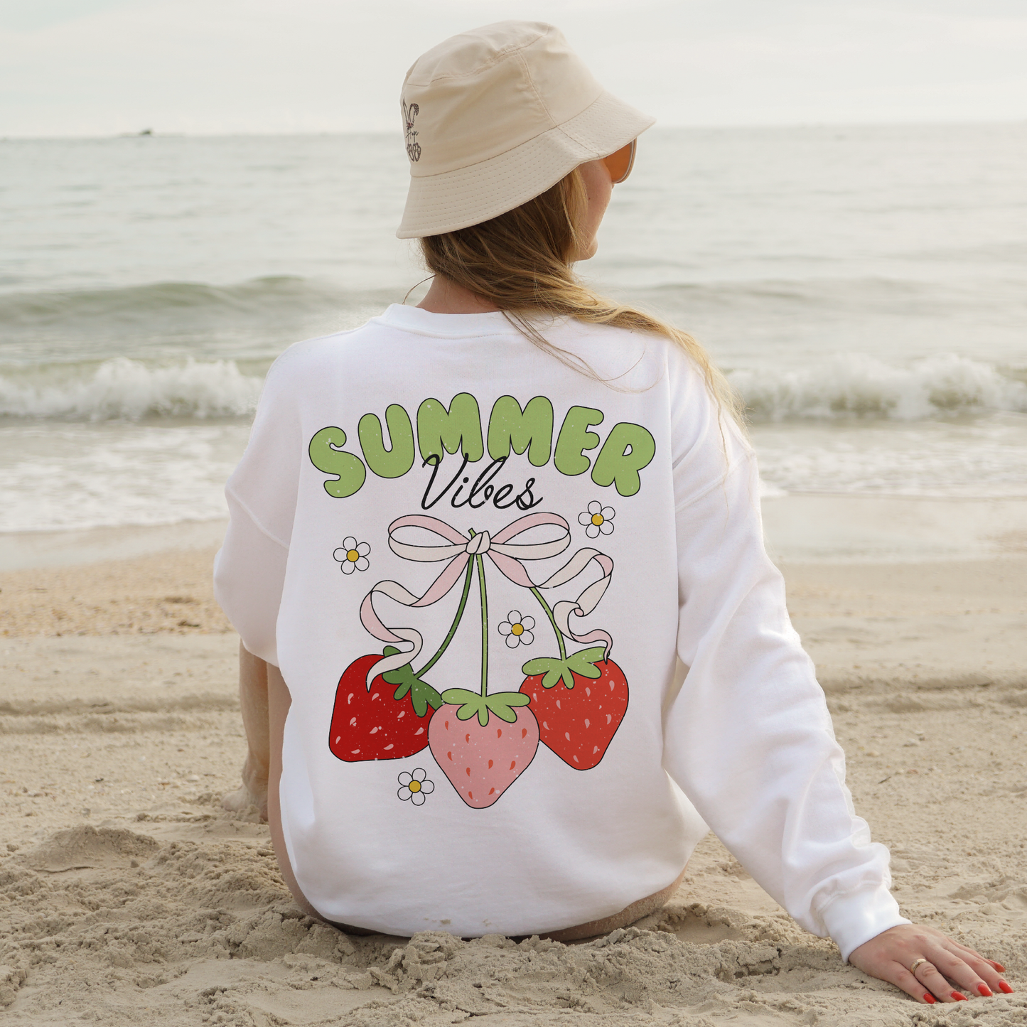 Summer Vibes & Strawberries PNG SVG | Summer Sublimation | Trendy Tshirt Design