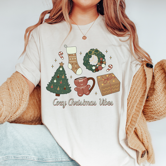 Cozy Christmas Vibes PNG SVG | Christmas Sublimation | Xmas Tree Tshirt Design
