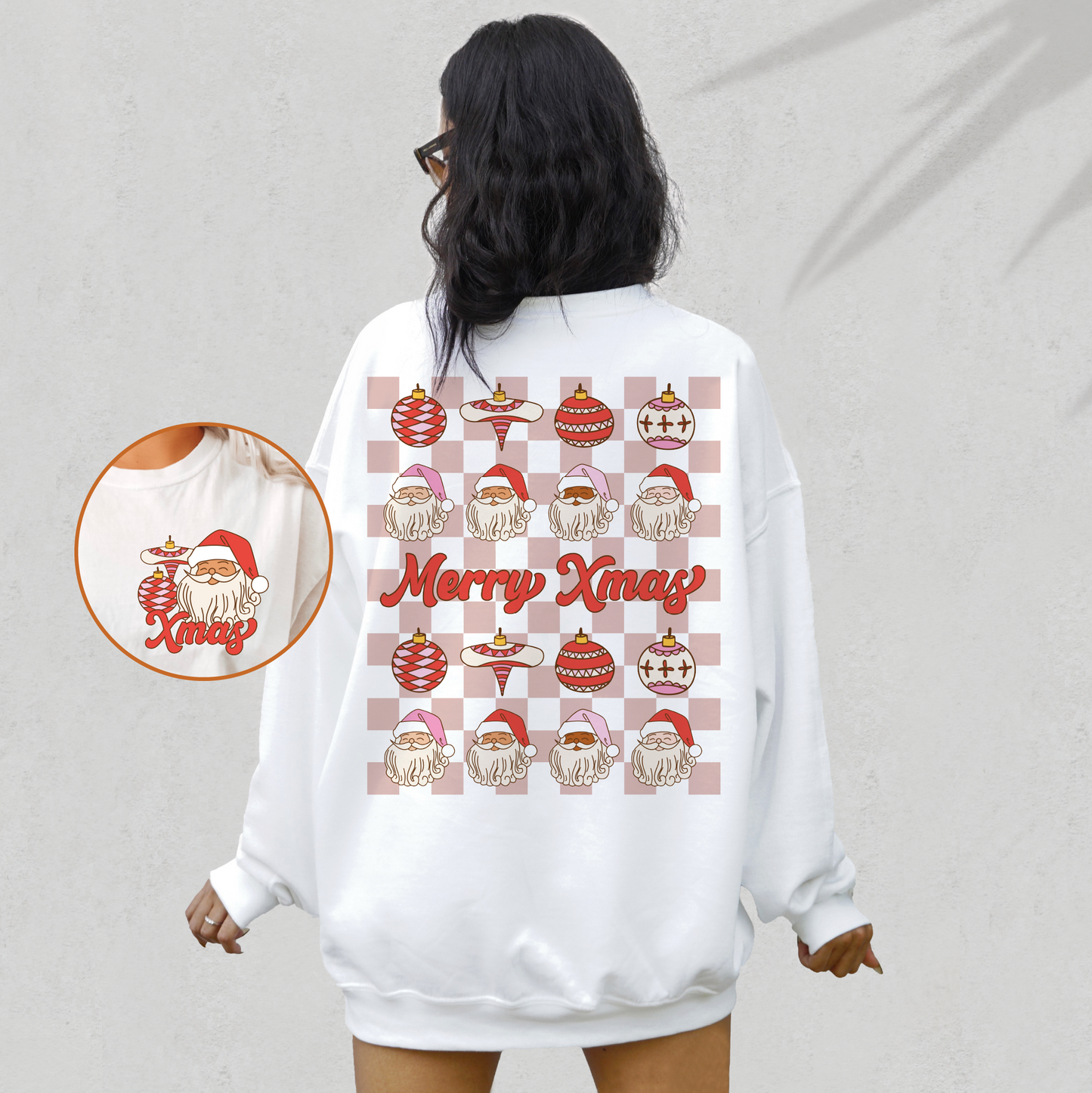 Merry Xmas PNG SVG | Retro Christmas Sublimation | Groovy Santa T shirt Design + pocket