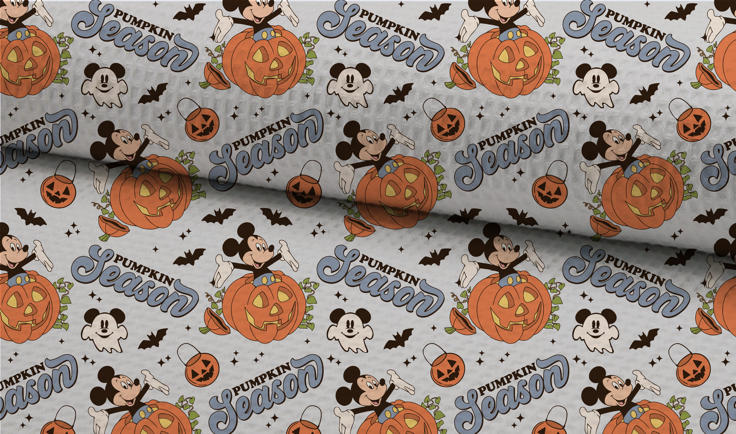 Halloween Magical Mouse Seamless Pattern, Pumpkin Pattern for Fabric Sublimation