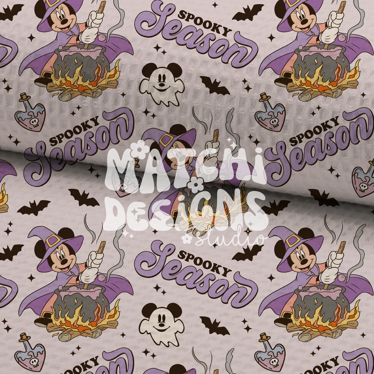 Halloween Magical Mouse Seamless Pattern, Witch Pattern for Fabric Sublimation