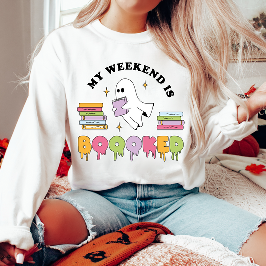 My Weekend is Booked PNG SVG | Bookish Ghost Sublimation | Spooky Tshirt Design