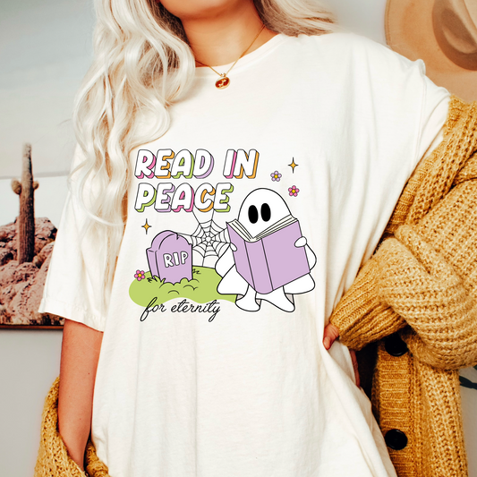 Read In Peace R.I.P. PNG SVG | Bookish Ghost Sublimation | Halloween Tshirt Design
