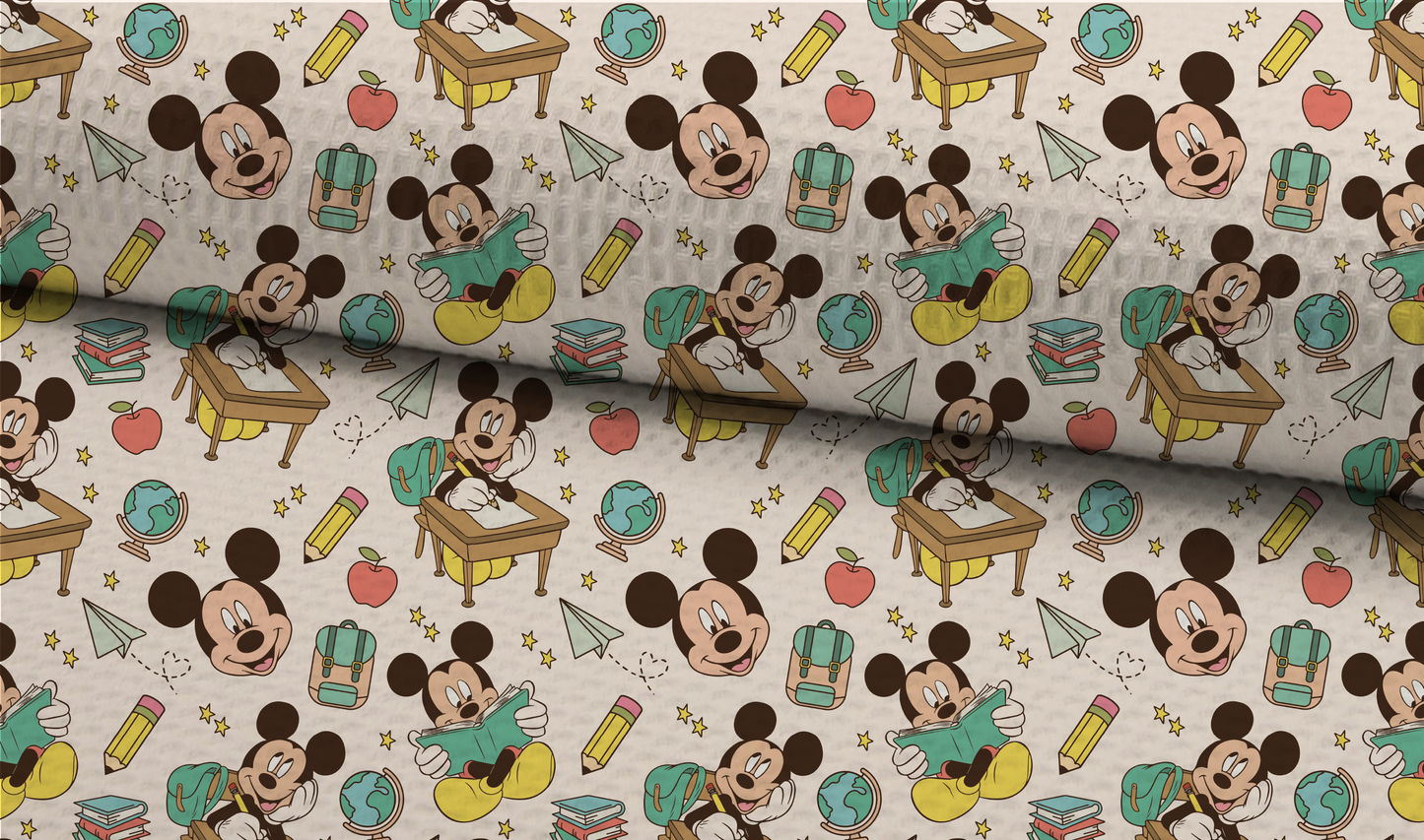 Back To School Magical Mouse Seamless Pattern, Green Pattern for Fabric Sublimation