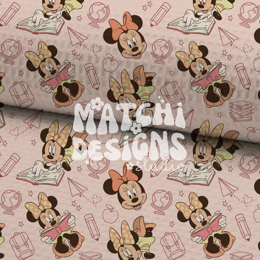 Back To School Magical Mouse Seamless Pattern, Orange Pattern for Fabric Sublimation