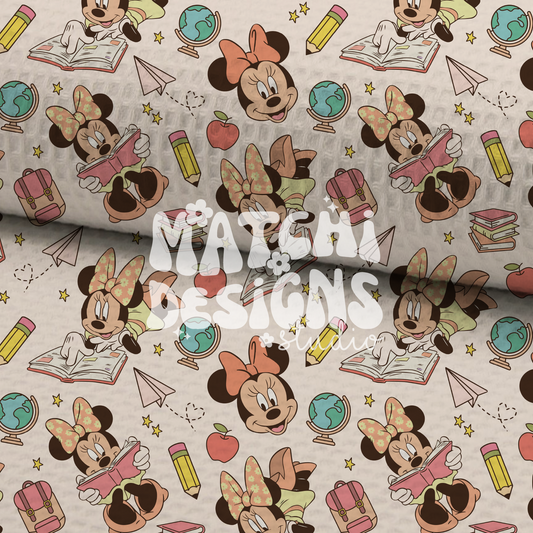 Back To School Magical Mouse Seamless Pattern, Orange Pattern for Fabric Sublimation