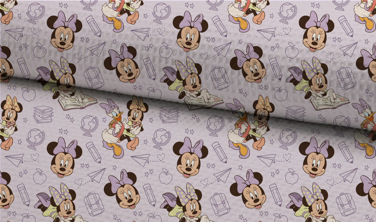 Back To School Magical Mouse Seamless Pattern, Purple Pattern for Fabric Sublimation