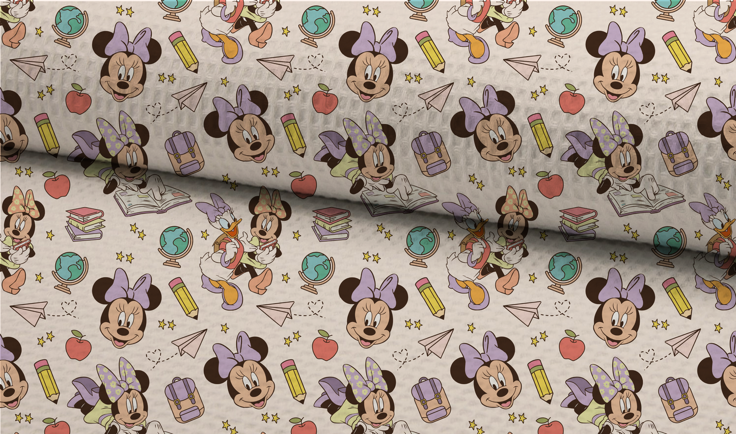 Back To School Magical Mouse Seamless Pattern, Purple Pattern for Fabric Sublimation