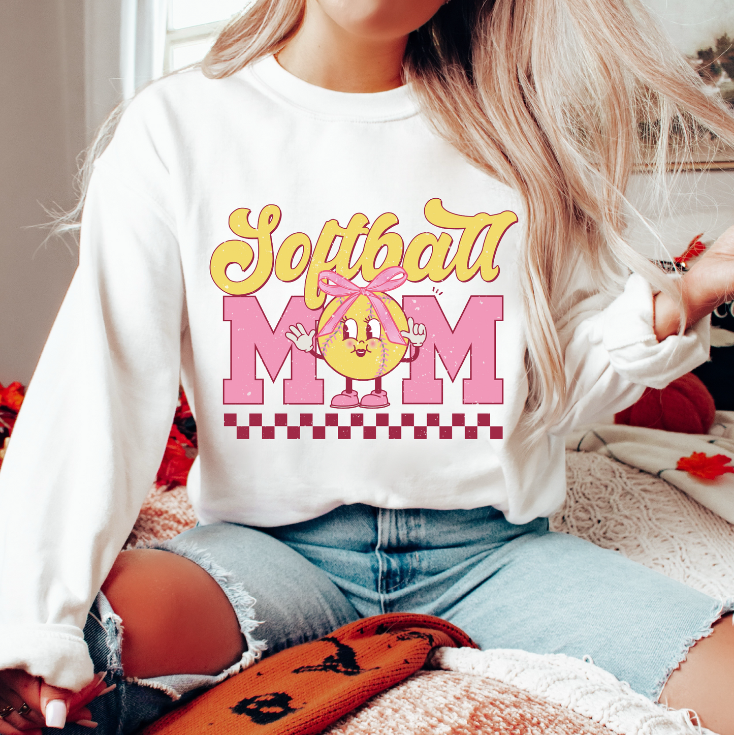 Softball Mom SVG PNG | Coquette Softball Character Sublimation | Pink Bow T shirt Design