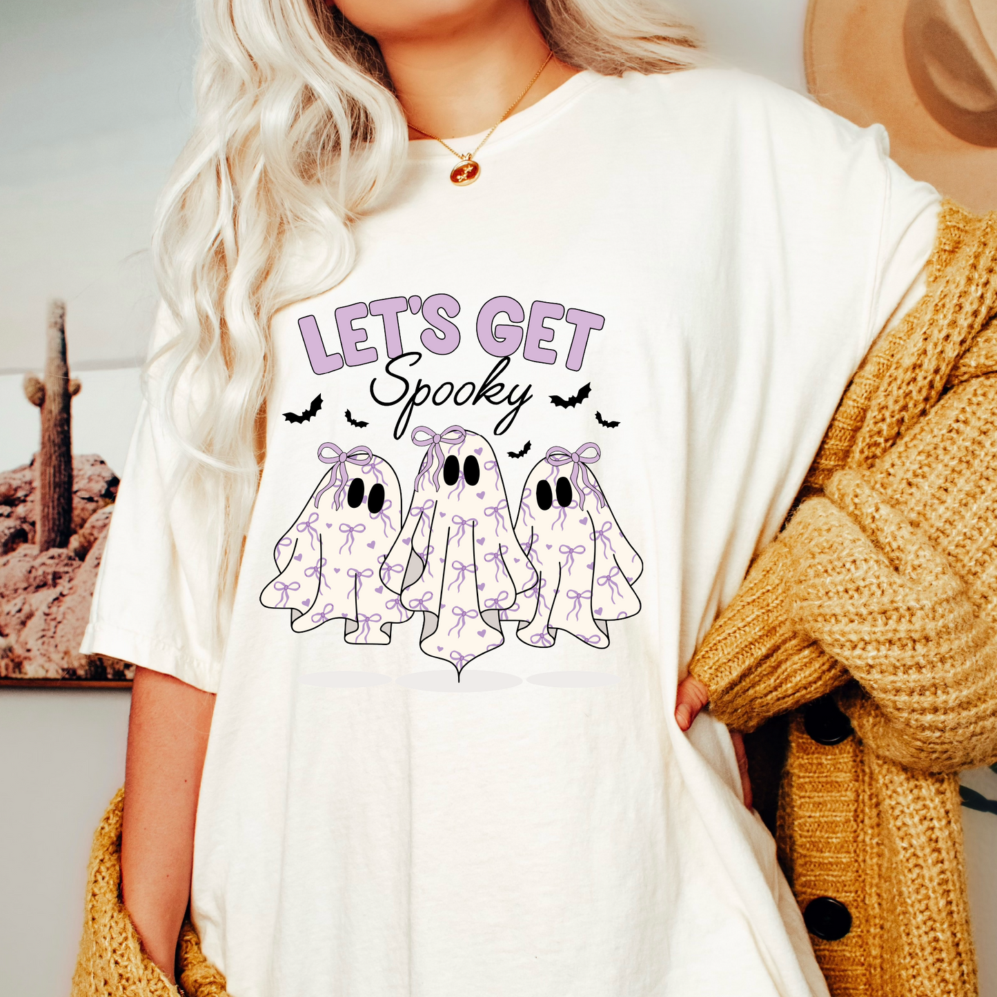 Let's Get Spooky PNG SVG | Cute Girly Ghosts Sublimation | Halloween Tshirt Design