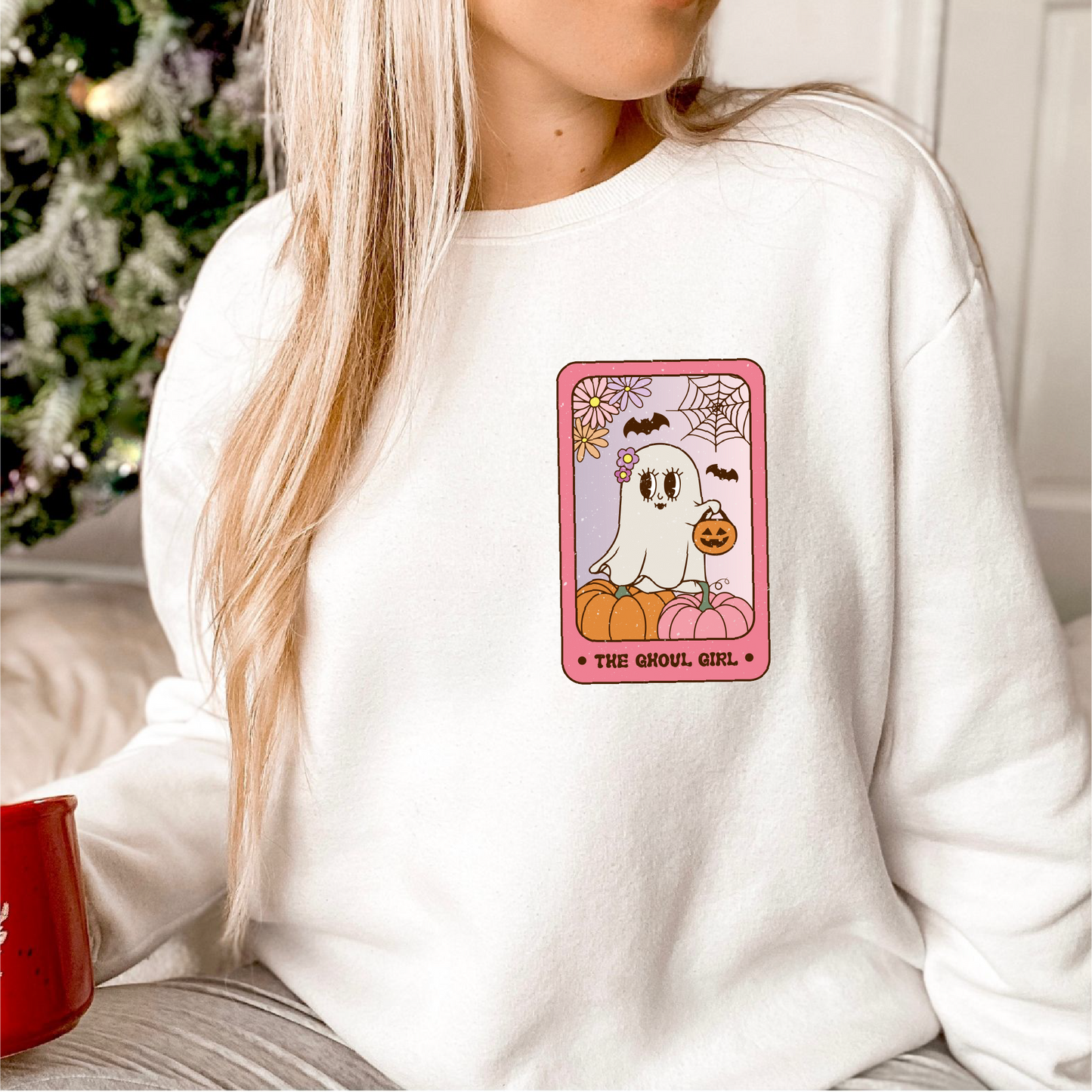 The Ghoul Girl PNG SVG | Retro Halloween Ghost Tarot Card Sublimation | T shirt Design