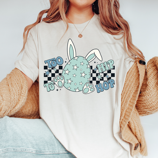 Too Hip To Hop PNG SVG | Retro Easter Sublimation | Cute Easter Bunny T shirt Design