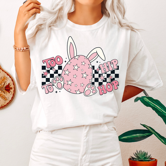 Too Hip To Hop PNG SVG | Retro Easter Sublimation | Cute Easter Bunny T shirt Design