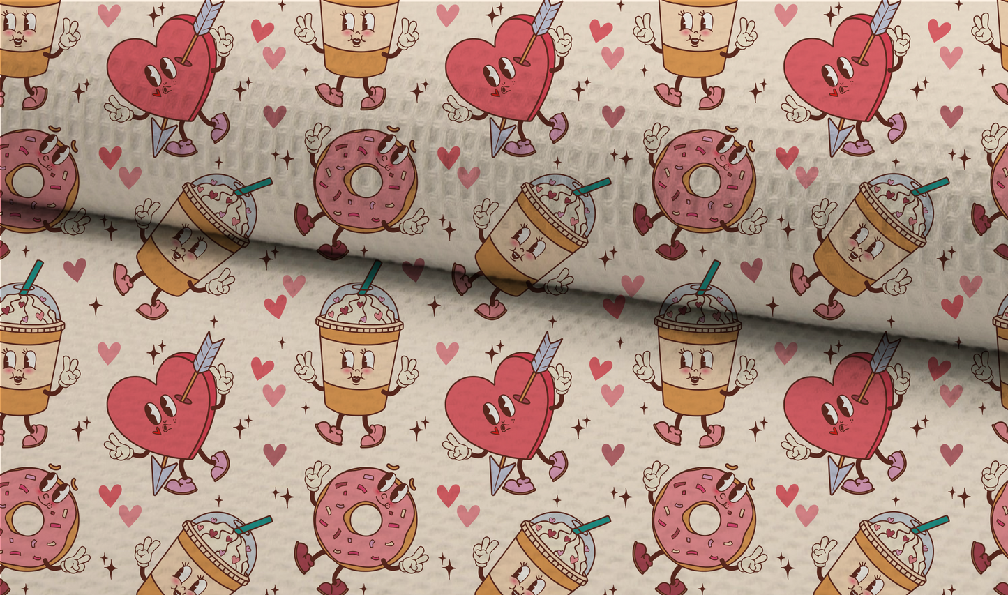 Valentines Cartoon Seamless Pattern, Valentines Day Pattern for Fabric Sublimation