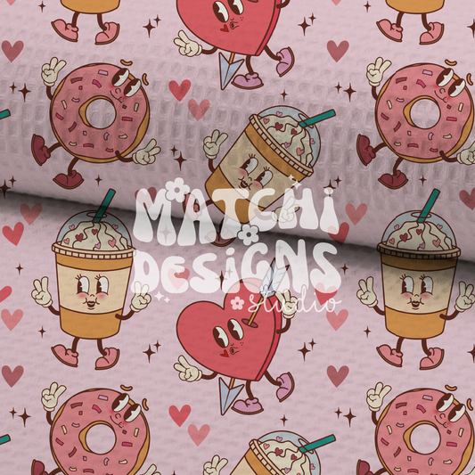 Valentines Cartoon Seamless Pattern, Valentines Day Pattern for Fabric Sublimation