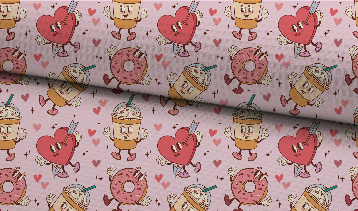 Valentines Cartoon Seamless Pattern, Valentines Day Pattern for Fabric Sublimation