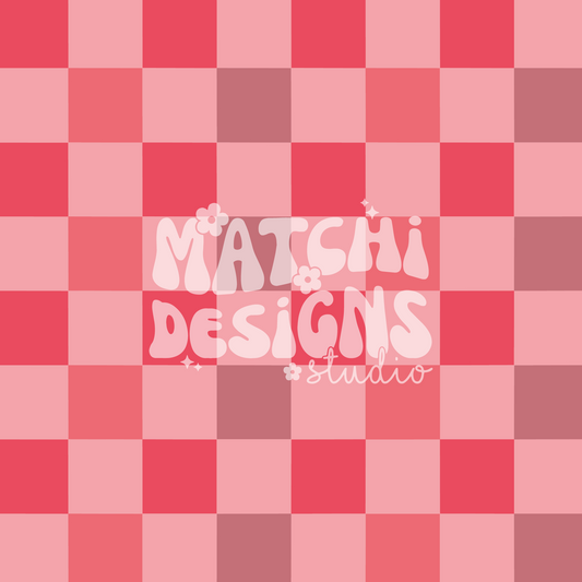 Pink Shades Checkerboard Seamless Pattern, Valentines Day Pattern for Fabric Sublimation