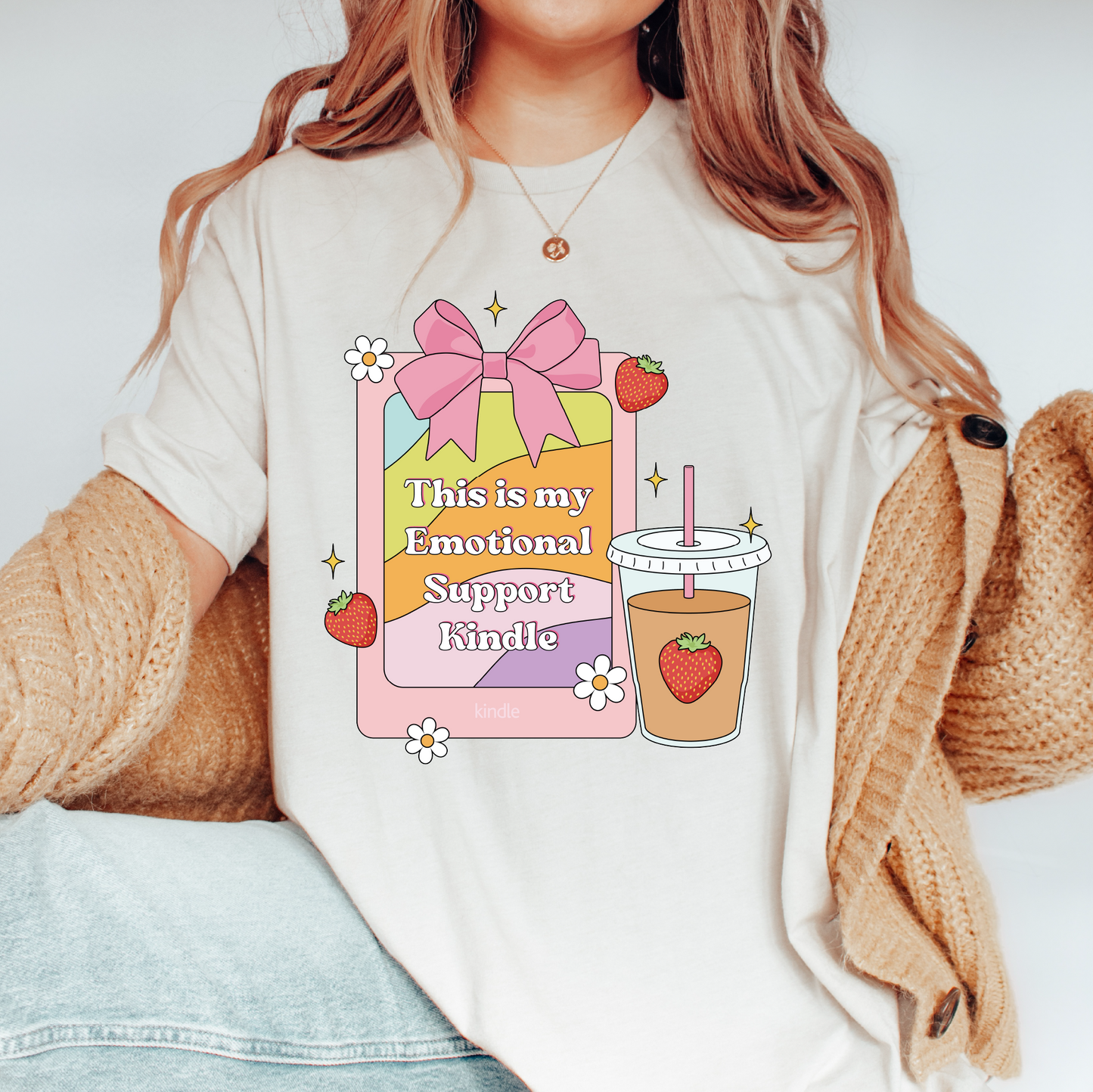 Emotional Support Kindle PNG SVG | Bookish Girl Sublimation | Kindle Girl Tshirt Design