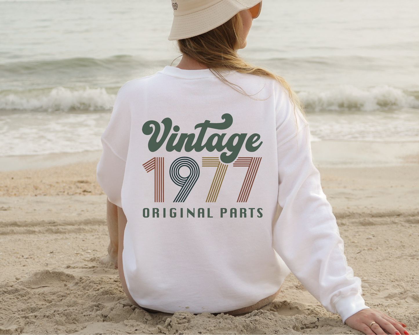 Vintage 1977 Original Parts SVG PNG | Birthday Sublimation | T shirt Design Cut file