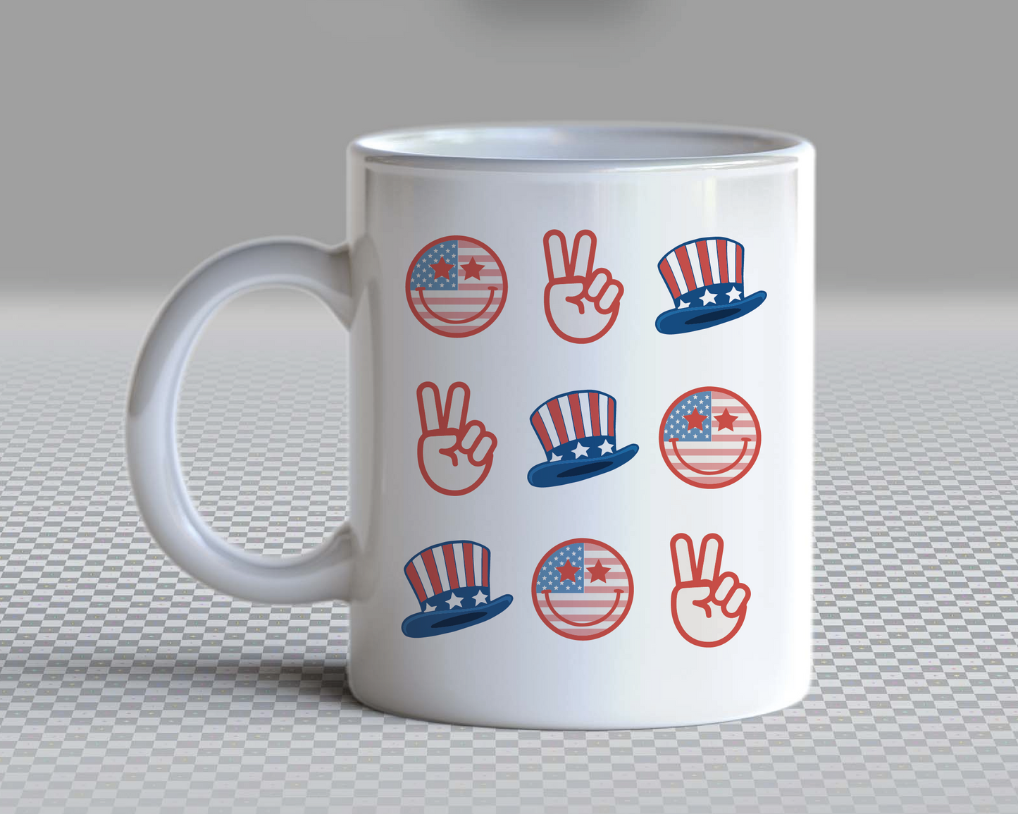 4th of July Icons SVG PNG | American Smile Face Sublimation | Fourth of July | Retro Vintage T shirt Design