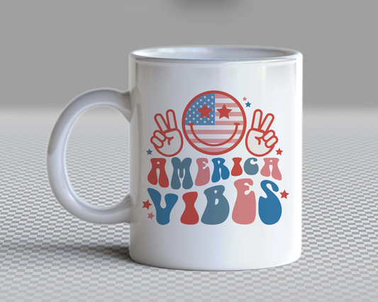 America Vibes SVG PNG | American Smile Face Sublimation | Fourth of July | Retro Vintage T shirt Design