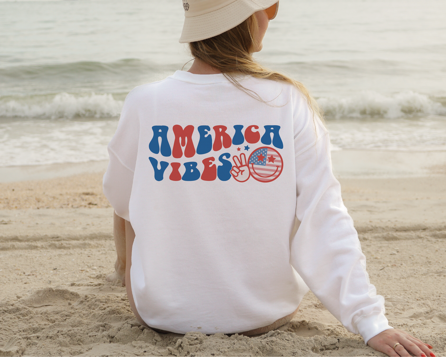 America Vibes SVG PNG | American Smile Face Sublimation | Fourth of July | Retro Vintage T shirt Design