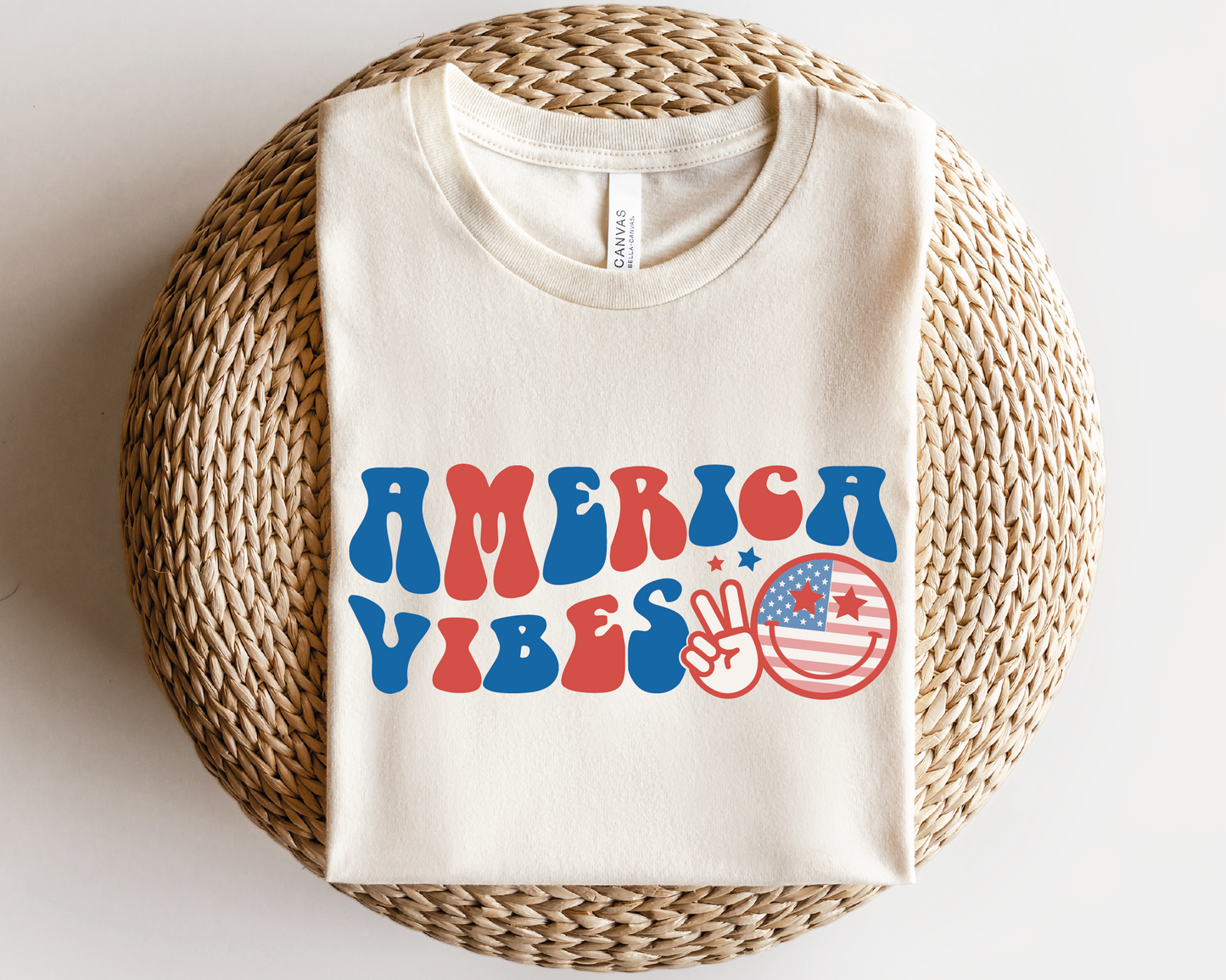 America Vibes SVG PNG | American Smile Face Sublimation | Fourth of July | Retro Vintage T shirt Design