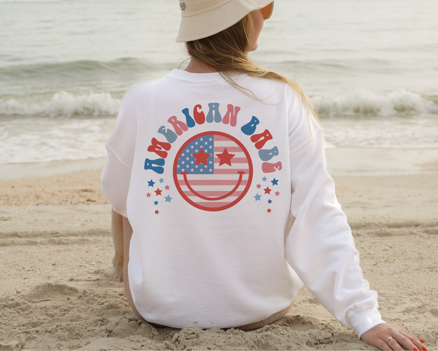 American Babe SVG PNG | American Smile Face Sublimation | Fourth of July | Retro Vintage T shirt Design
