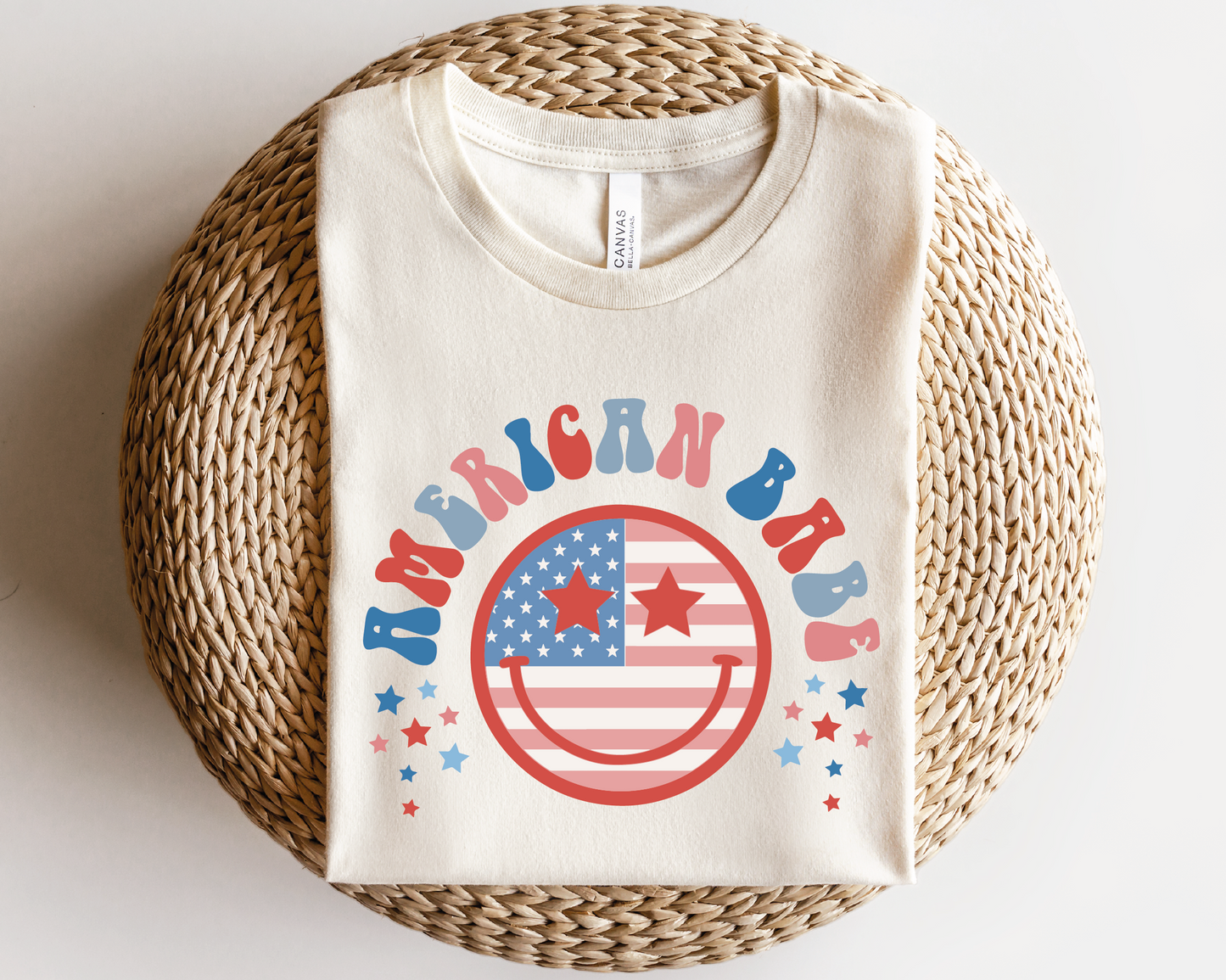American Babe SVG PNG | American Smile Face Sublimation | Fourth of July | Retro Vintage T shirt Design