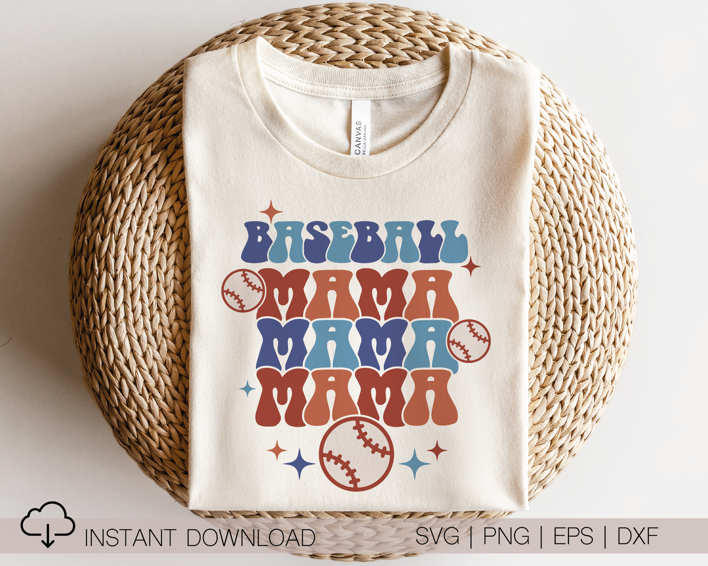 Baseball Mama SVG PNG | Groovy Baseball Sublimation | Retro Mom T shirt Design